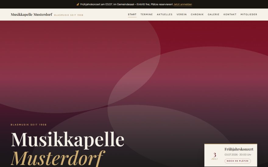 Demo-Website Musikkapelle Musterdorf